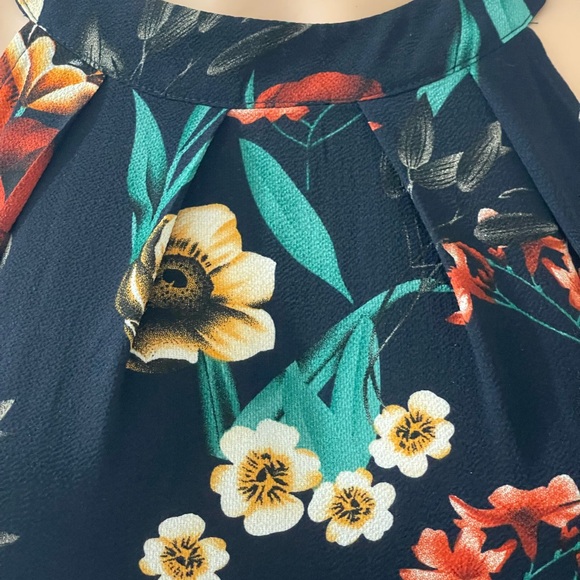 Navy Floral Halter Maxi Dress - Picture 3 of 6